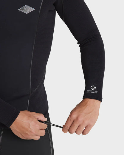 Mens 1/1mm Revolution Pro Long Sleeve Wetsuit Top - Black