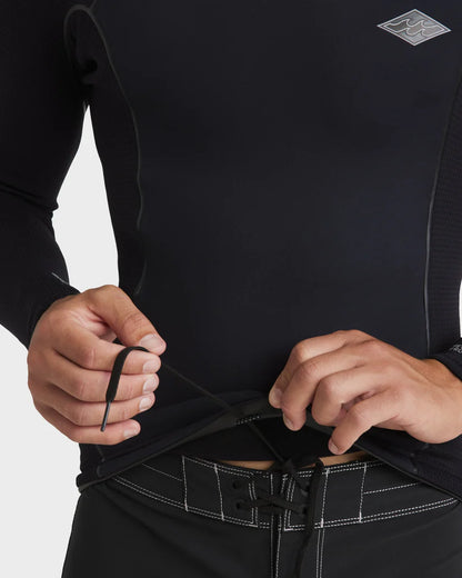 Mens 1/1mm Revolution Pro Long Sleeve Wetsuit Top - Black