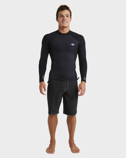 Mens 1/1mm Revolution Pro Long Sleeve Wetsuit Top - Black
