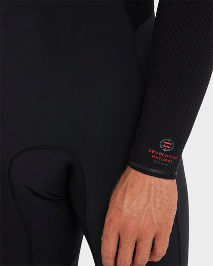 Billabong Mens 3/2mm Revolution Natural Chest Zip Steamer Wetsuit