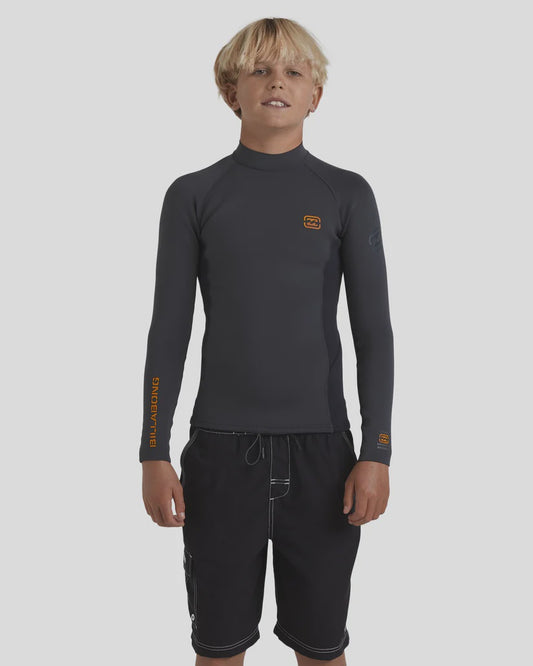 Billabong Boy's 1mm Absolute Natural Long Sleeve Wetsuit Top - Graphite
