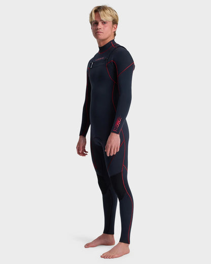 Quiksilver Mens 3/2mm Mercury Chest Zip Steamer Wetsuit - Salsa