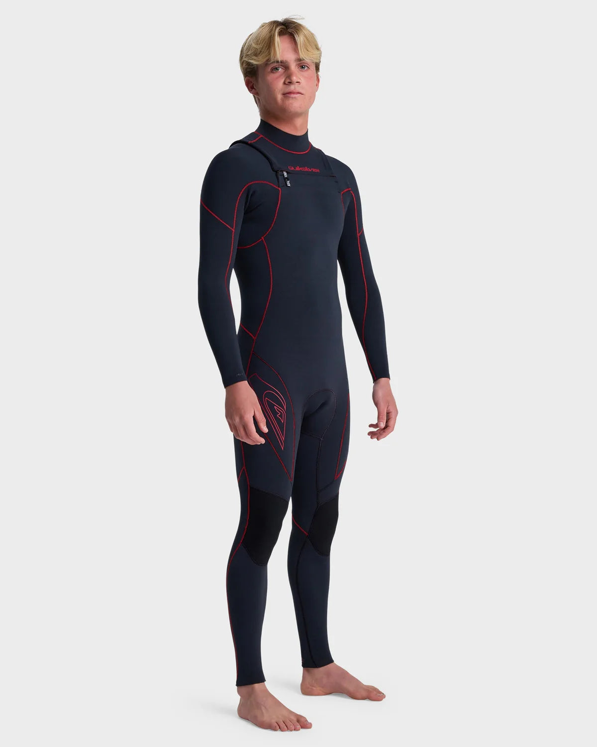 Quiksilver Mens 3/2mm Mercury Chest Zip Steamer Wetsuit - Salsa