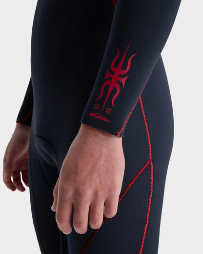 Quiksilver Mens 3/2mm Mercury Chest Zip Steamer Wetsuit - Salsa