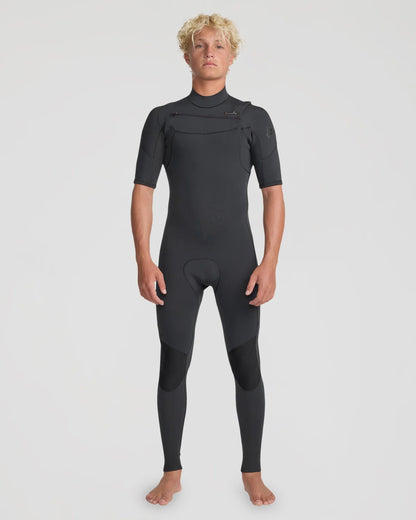 Quiksilver Mens 2/2mm Everyday Sessions Chest Zip Short Sleeve Steamer Wetsuit