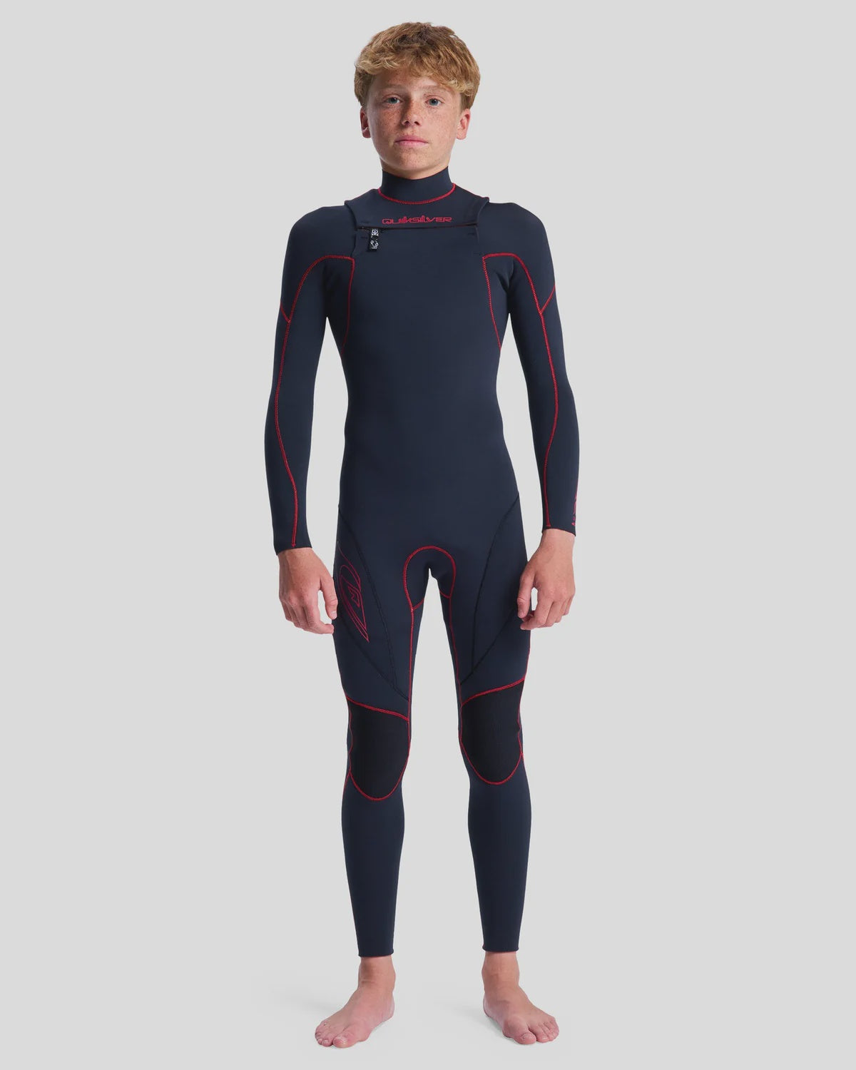 Quiksilver Boys 3/2mm Mercury Chest Zip Wetsuit - Salsa