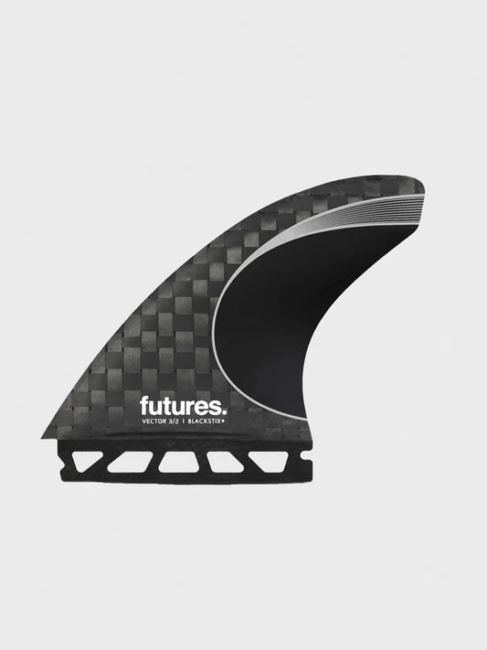 Futures 3/2 Vector Blackstix+ Large Thruster Fin Set - Silver