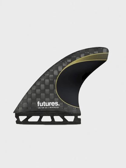 Futures 3/2 Vector Blackstix+ Medium Thruster Fin Set - Gold