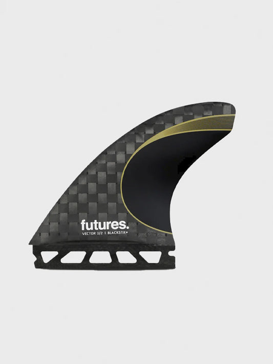 Futures 3/2 Vector Blackstix+ Medium Thruster Fin Set - Gold