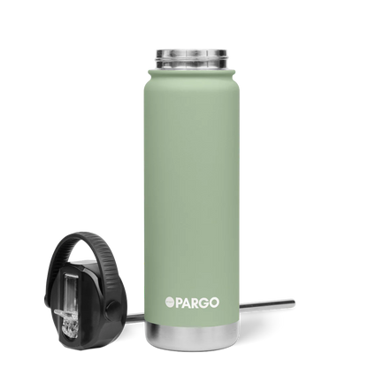 Project Pargo 750mL Insulated Bottle w/ Straw Lid - Eucalypt Green