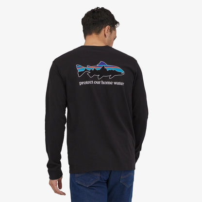 Men's Long Sleeve Home Water Trout Responsibili-Tee - Black