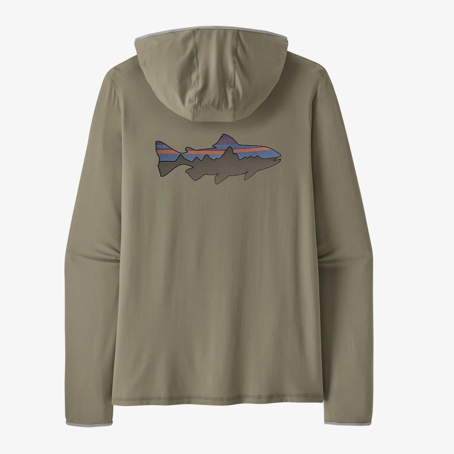 Men's Tropic Comfort Natural Graphic Sun Hoody - Fitz Roy Trout: River Rock Green