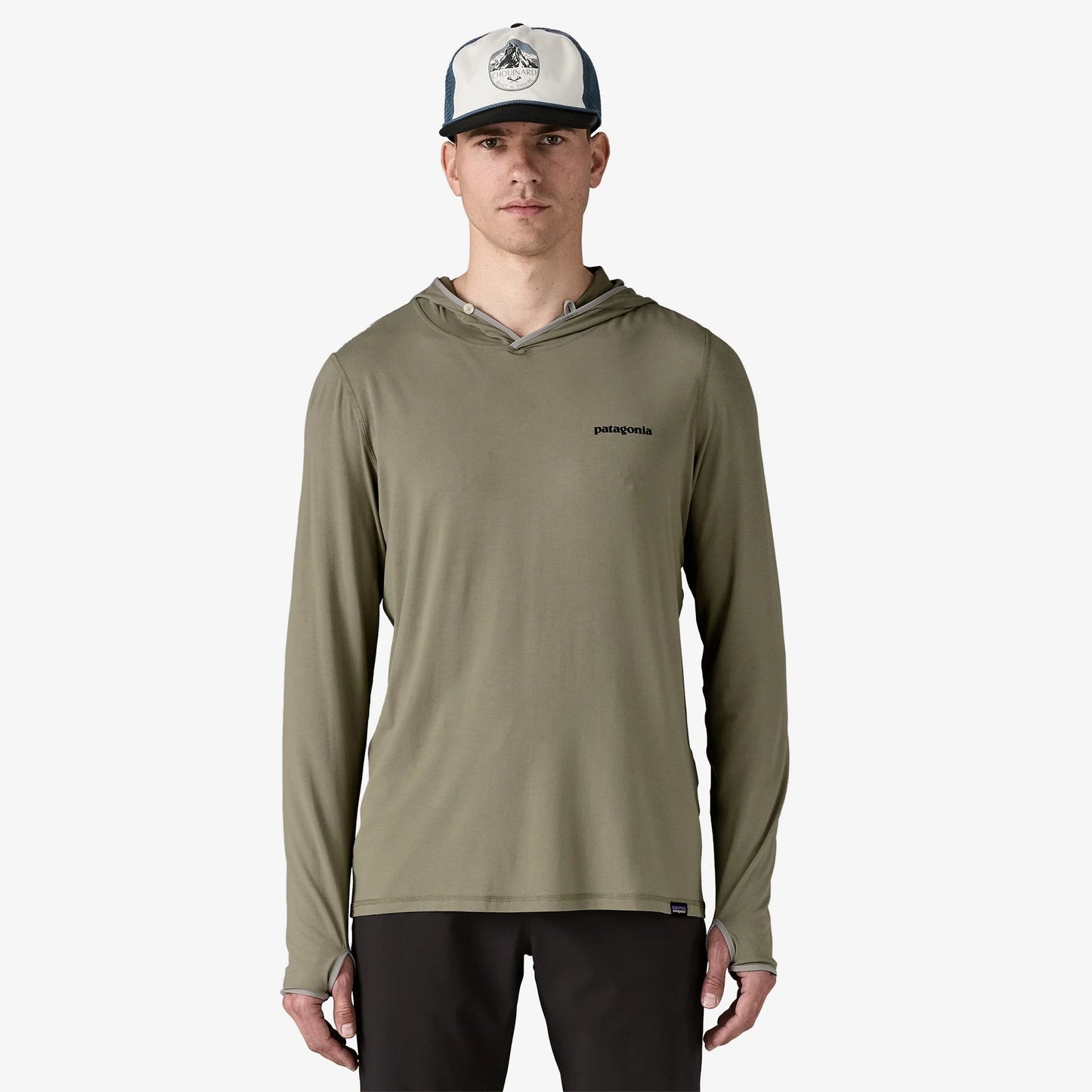 Men's Tropic Comfort Natural Graphic Sun Hoody - Fitz Roy Trout: River Rock Green
