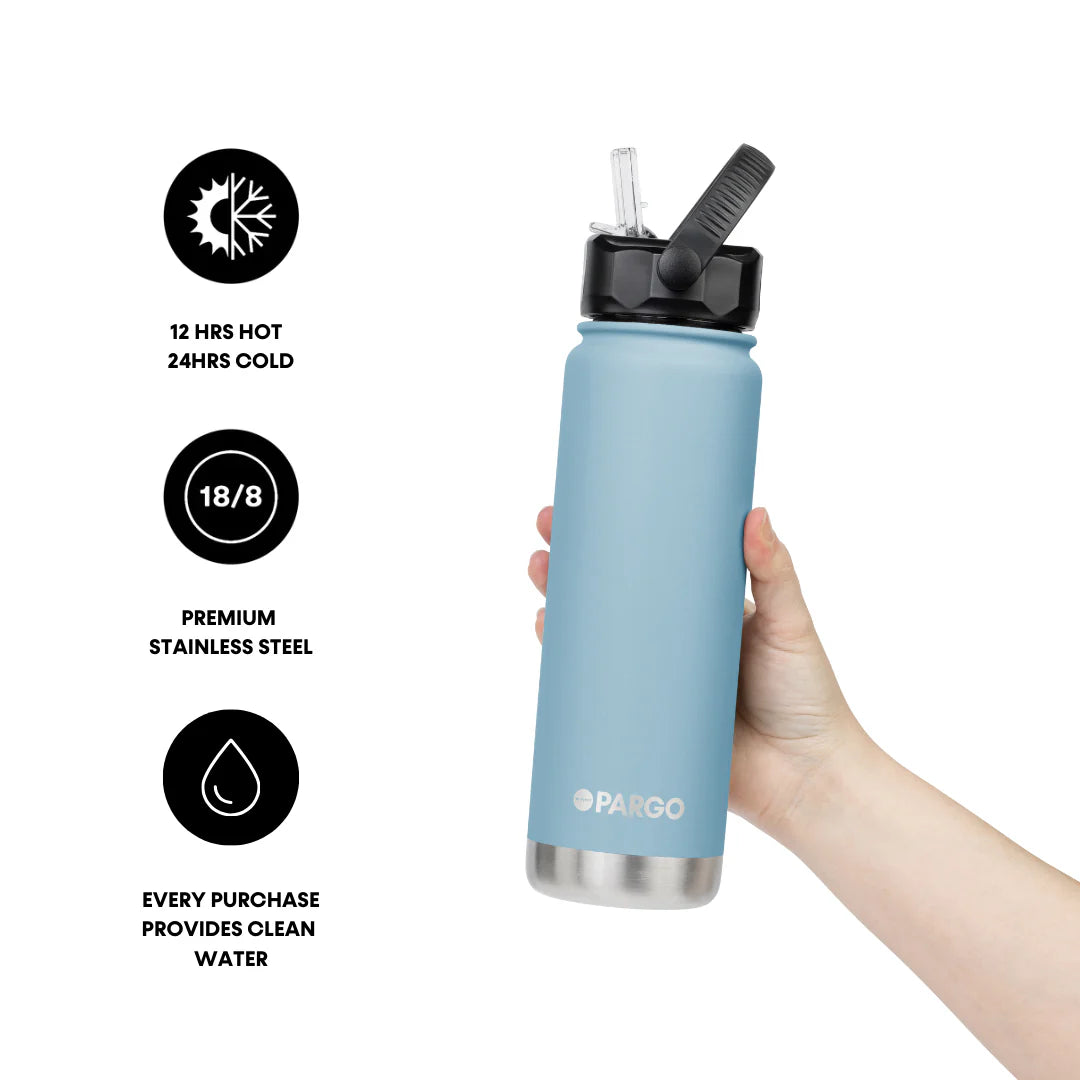 Project Pargo 750mL Insulated Bottle w/ Straw Lid - Bay Blue