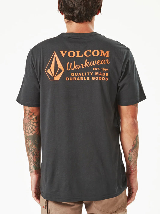 VOLCOM WORKWEAR SHORT SLEEVE TEE - BLACK