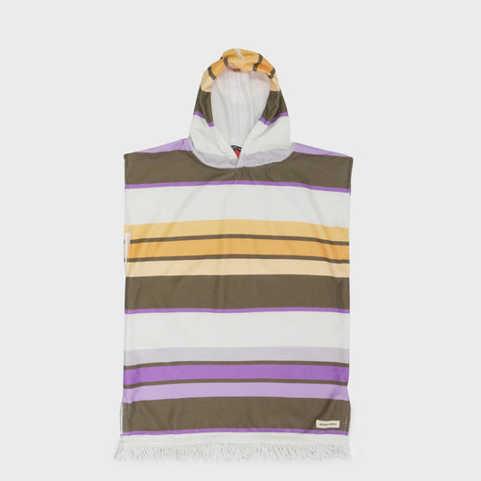Youth Sunkissed Hooded Poncho - Apricot/Violet