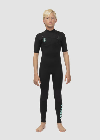 7 Seas Boys 2mm Short Sleeve Steamer Wetsuit - Black