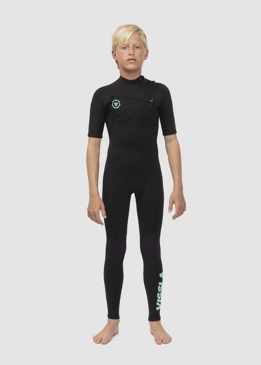 7 Seas Boys 2mm Short Sleeve Steamer Wetsuit - Black