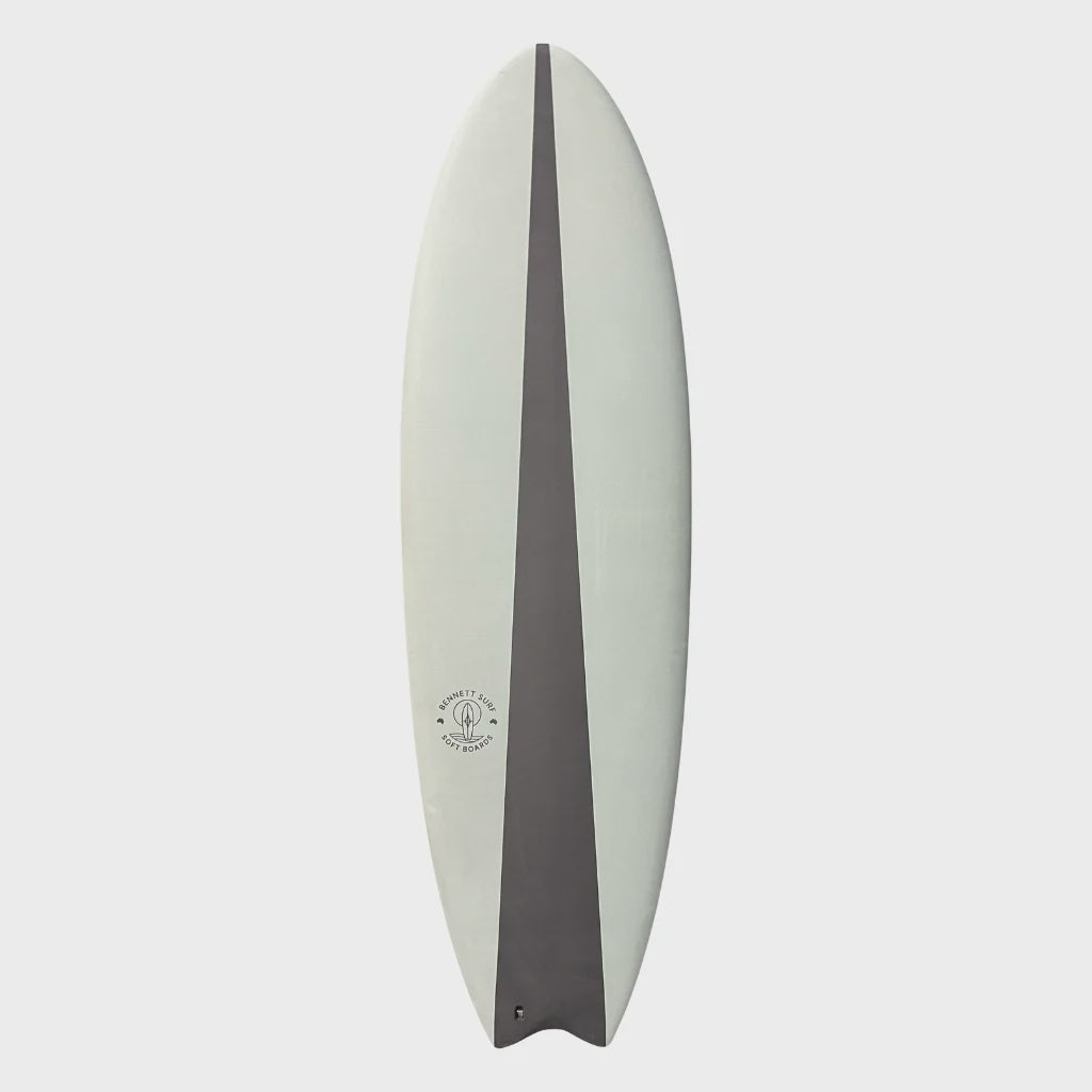 Bennett Softboard – 6'0 Classic Fish Soft Premium Performance Soft Top - Grey