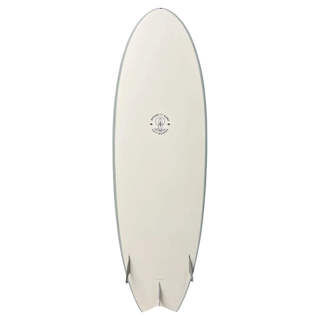 Bennett Softboard – 6'0 Classic Fish Soft Premium Performance Soft Top - Grey