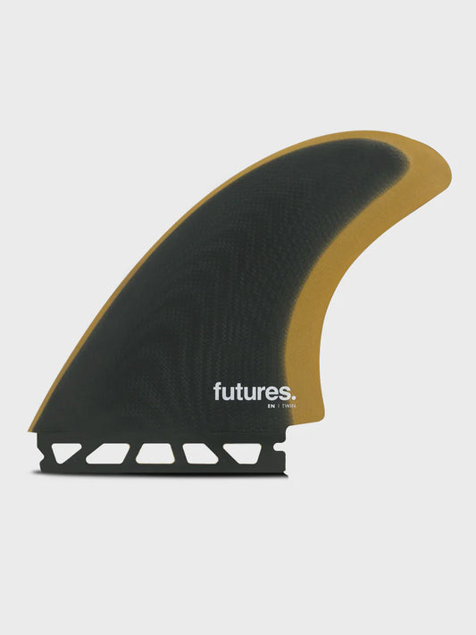 Futures EN Fiberglass Twin Fin Set - Slate/Ochre
