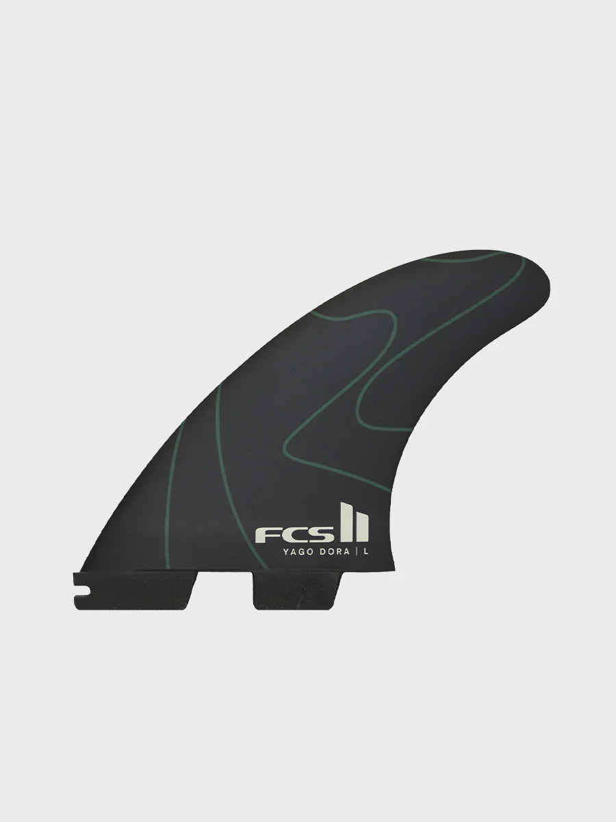 FCS II Yago Dora PC Tri Fin Set - Green/Black