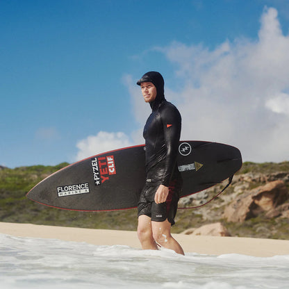LONG SLEEVE HOODED RASHGUARD - BLACK