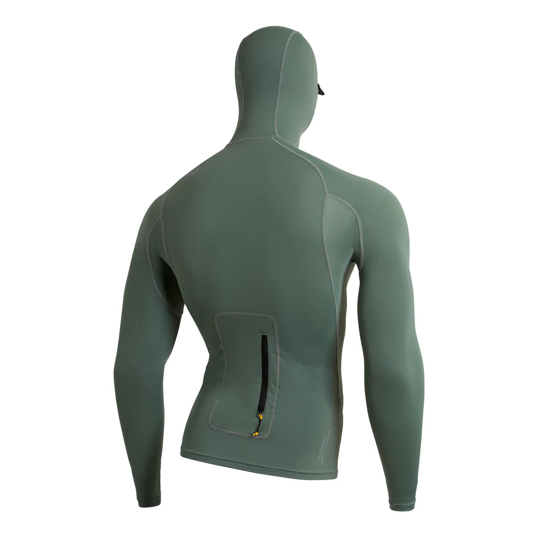 Long Sleeve Utility Pocket Hooded Rashguard - Dark Sage