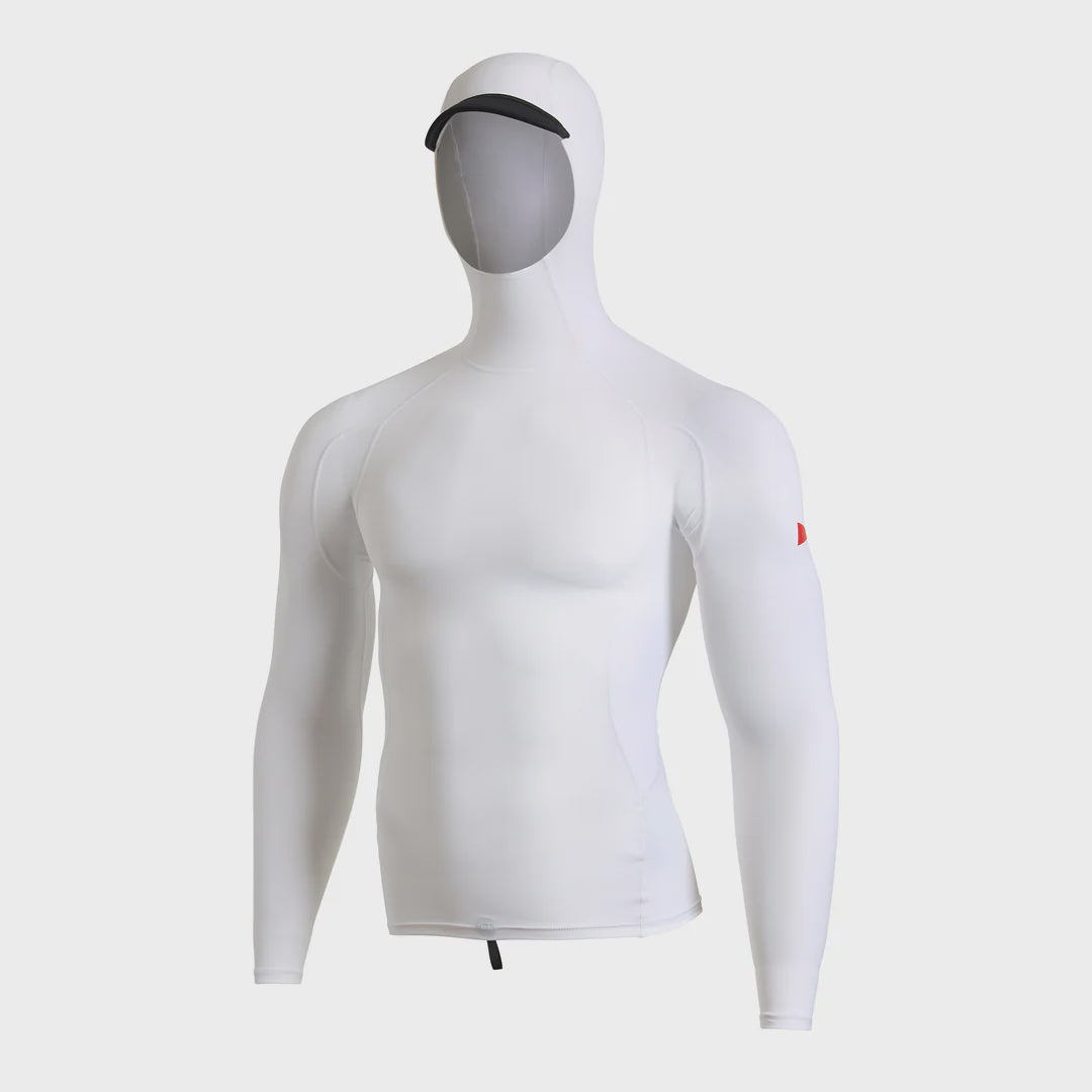 Long Sleeve Utility Pocket Hooded Rashguard - White