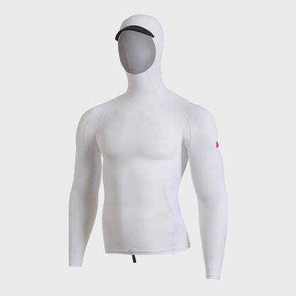Long Sleeve Utility Pocket Hooded Rashguard - White