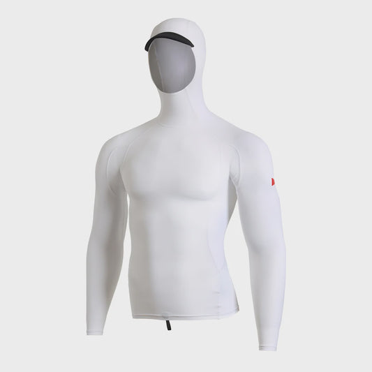 Long Sleeve Utility Pocket Hooded Rashguard - White