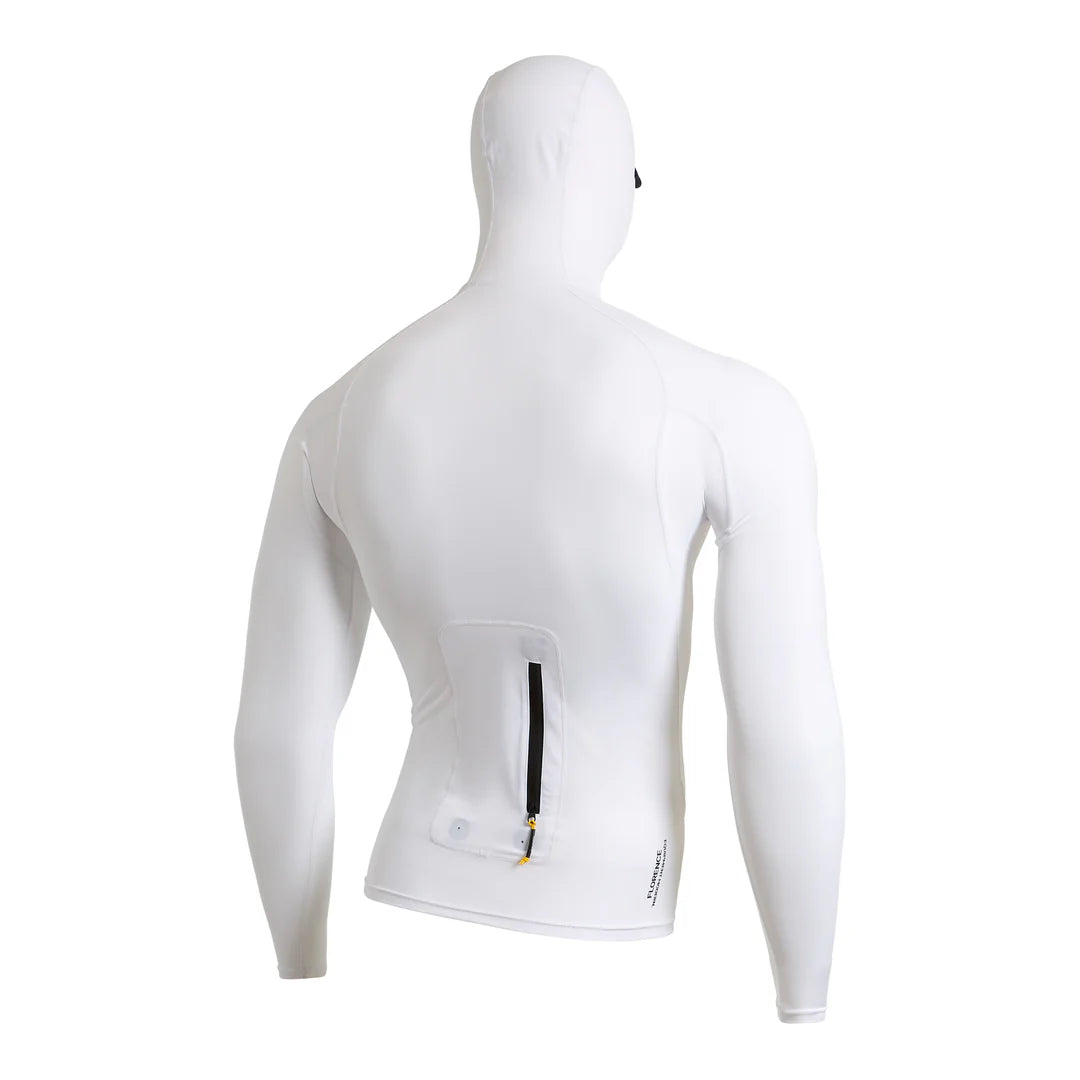 Long Sleeve Utility Pocket Hooded Rashguard - White