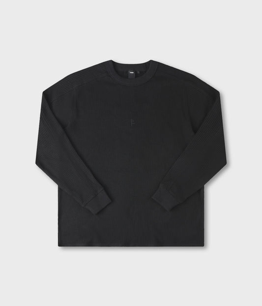 Franchise Waffle LS T-Shirt - Black