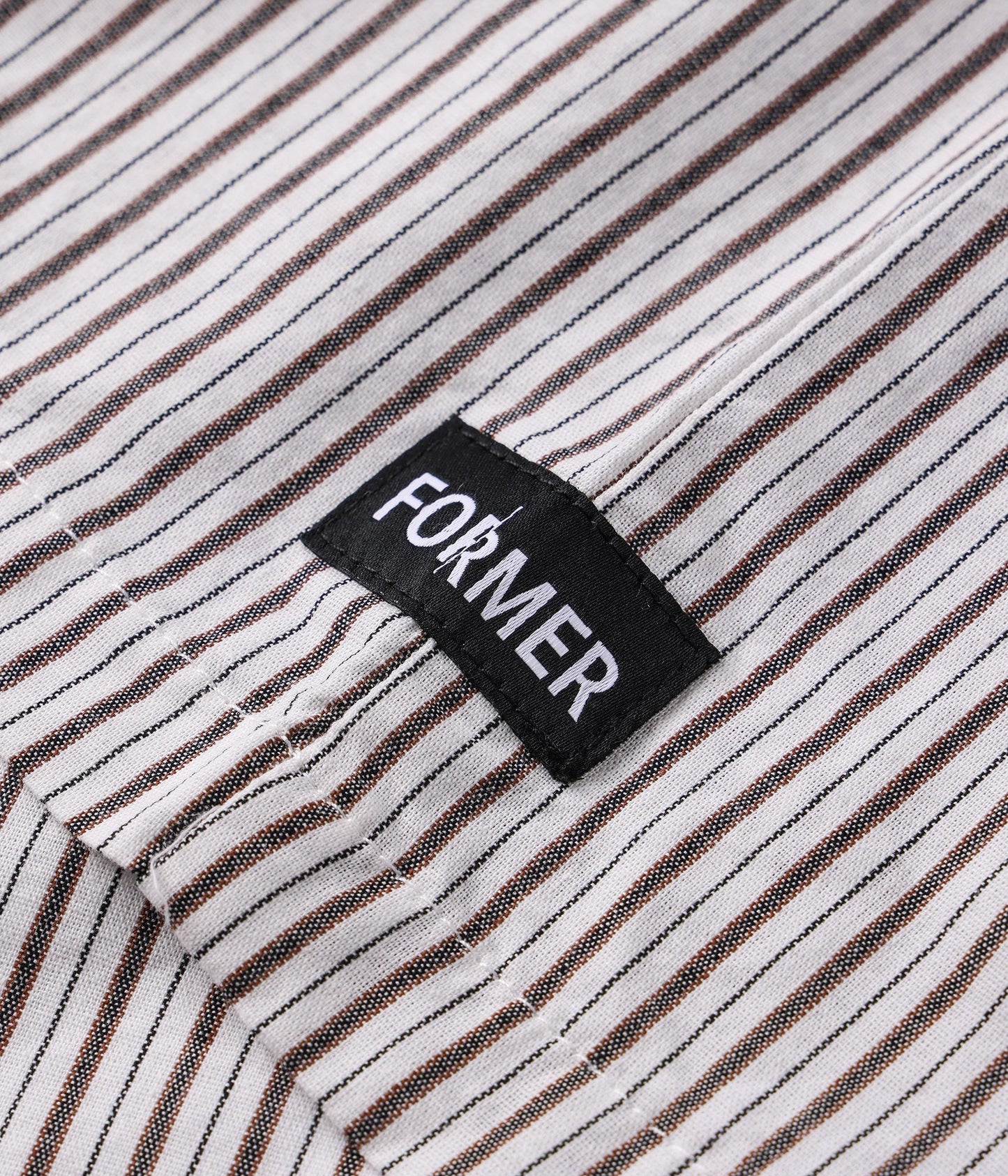 Former Reynolds Stripe Short Sleeve Shirt - Beige