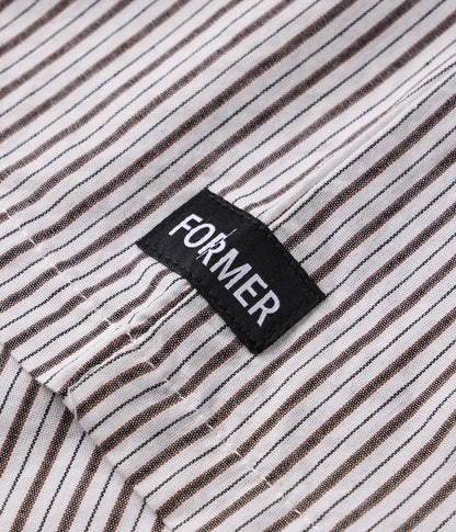Former Reynolds Stripe Short Sleeve Shirt - Beige