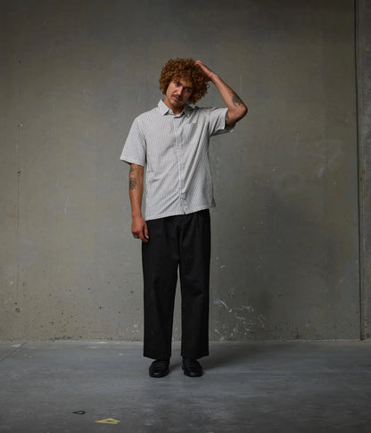 Former Reynolds Stripe Short Sleeve Shirt - Beige