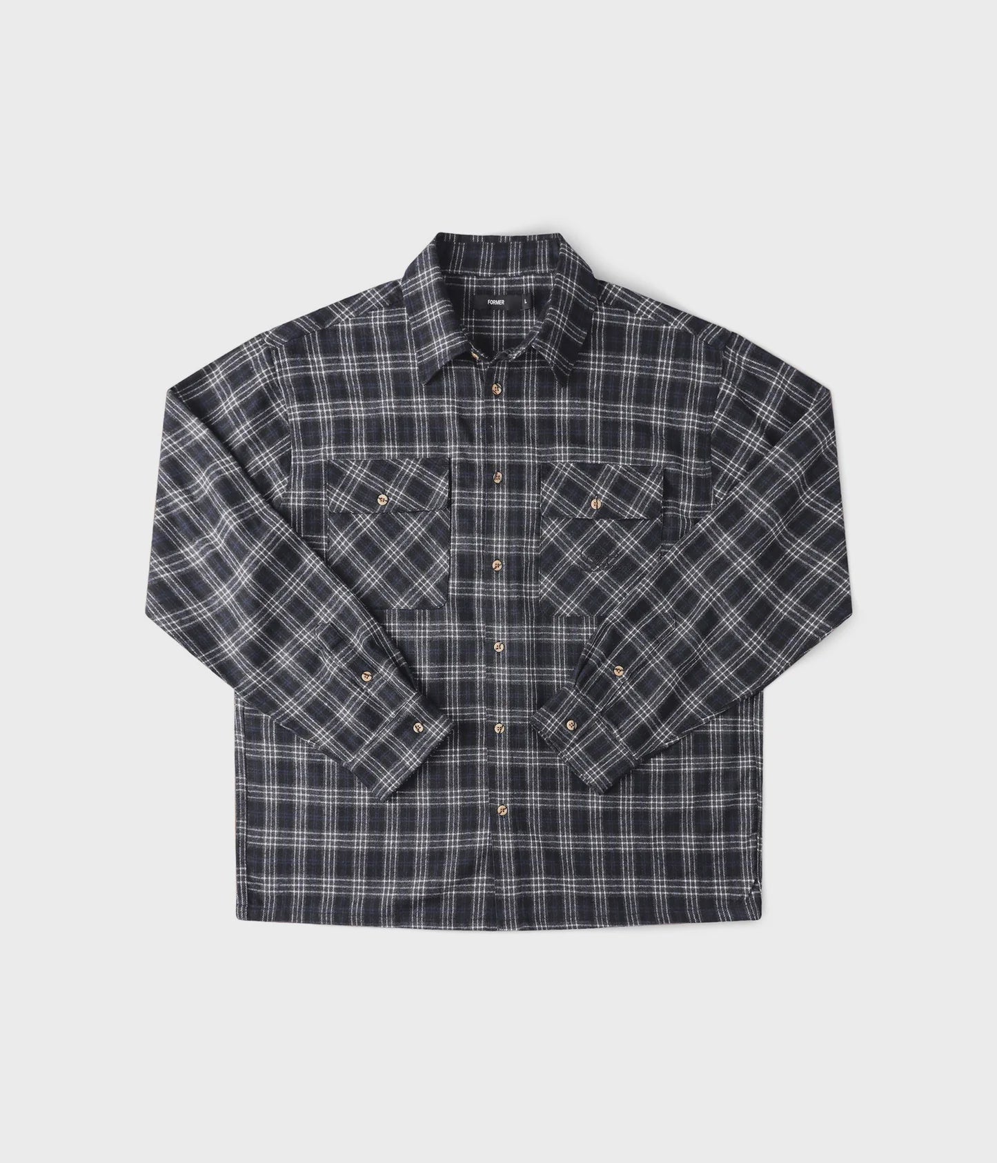 Former Vivian Flannel Long Sleeve Shirt - Black/Grey