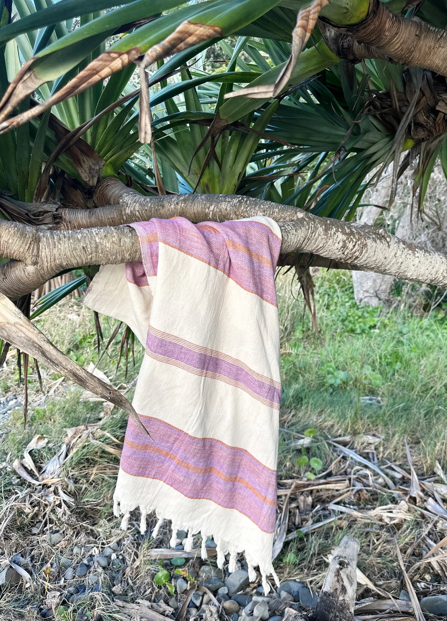 Salty Shadows Lilac Stripe Turkish Towel