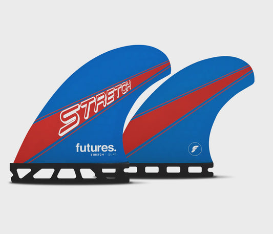Futures Stretch Quad Fin Set - Blue/Red