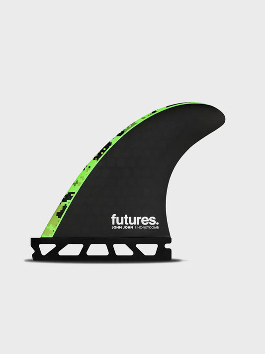 Futures John John Florence Honeycomb Fin Set (Grom/XS) - Black/Green