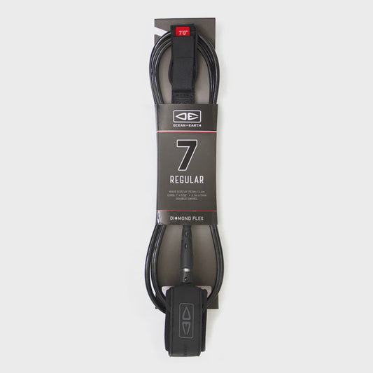 Diamond Flex 7ft Regular Leash - Black