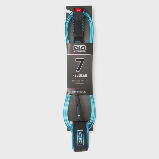 Diamond Flex 7ft Regular Leash - Blue