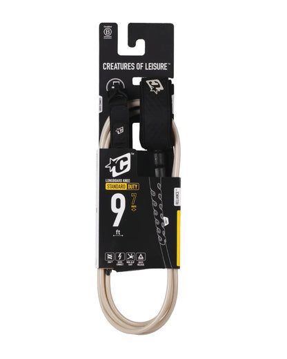 Creatures RELIANCE 2.0 | Longboard Standard Duty Knee | 9ft Leash - Bone