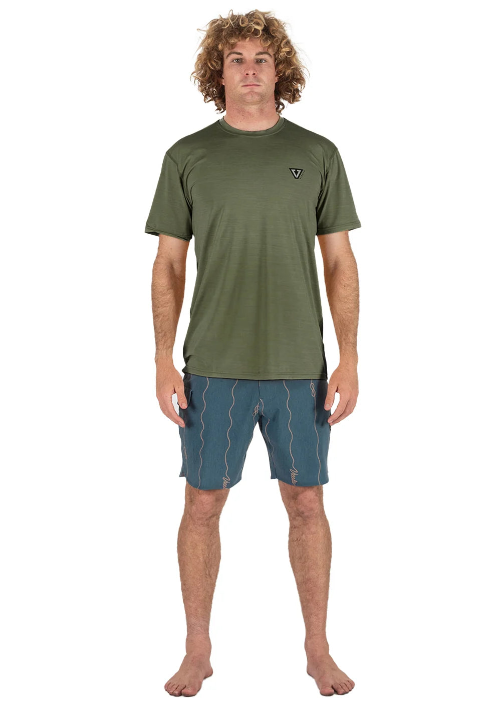 Vissla Twisted Eco Short Sleeve Lycra Sun Shirt - Army Heather