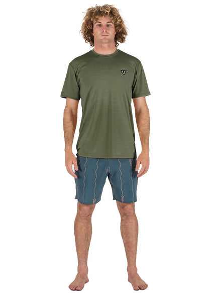 Vissla Twisted Eco Short Sleeve Lycra Sun Shirt - Army Heather