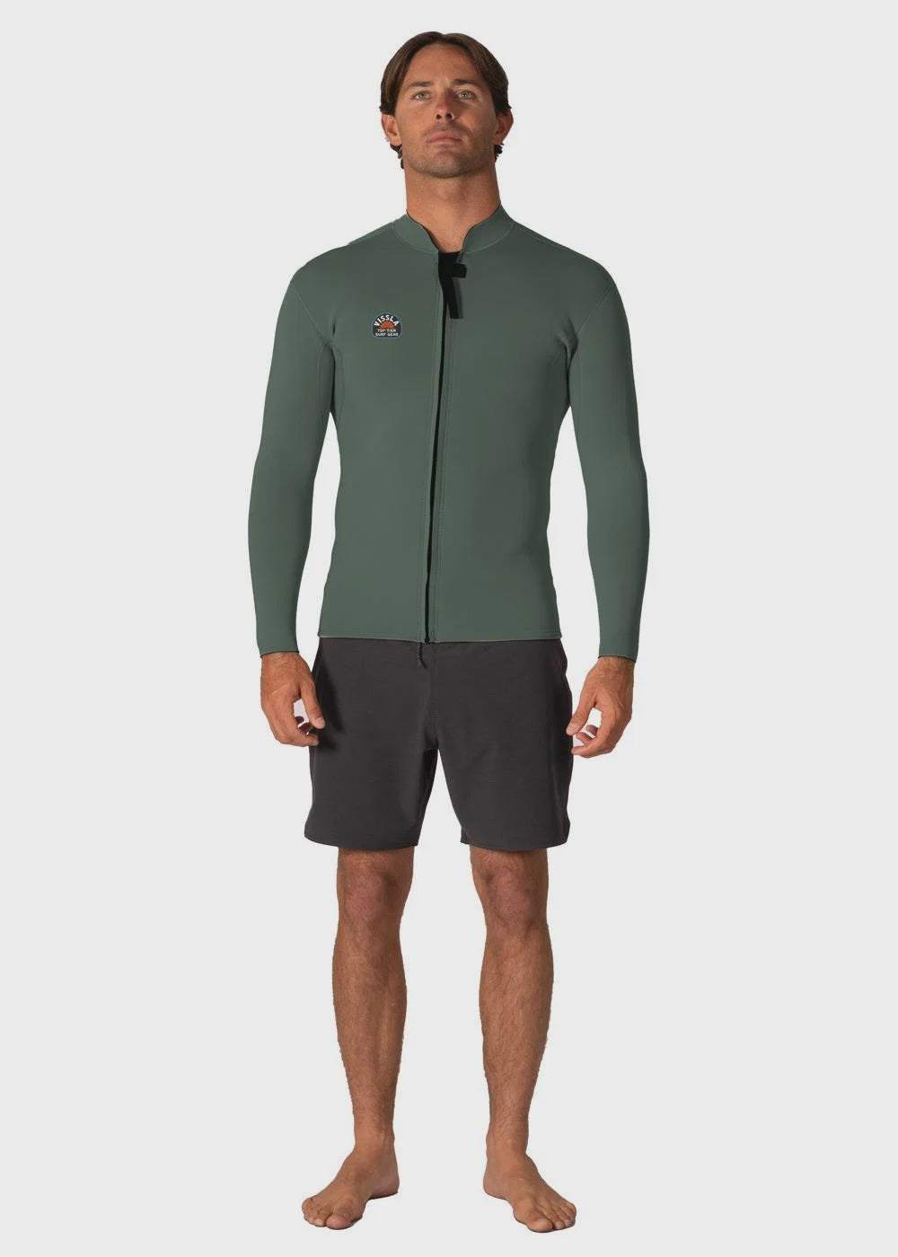 Vissla Solid Sets 2mm Front Zip Wetsuit Jacket - Army