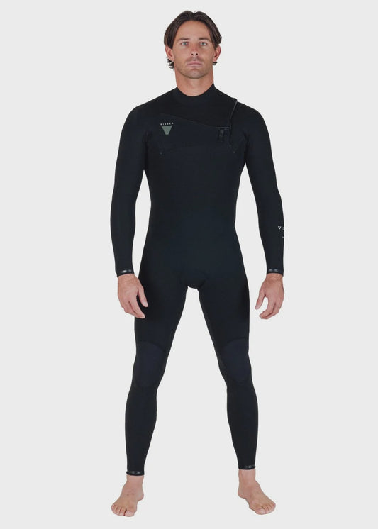 Vissla Natural Seas 3/2mm Full Chest Zip Wetsuit - Black
