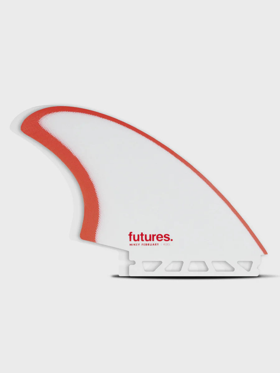Futures Mikey February Keel Fin Set - Red/White