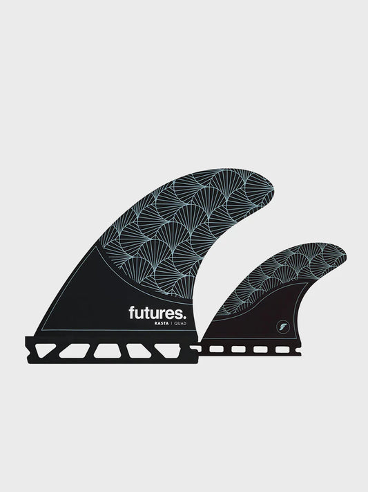 Futures Rasta Honeycomb Quad Fin Set - Black/Teal