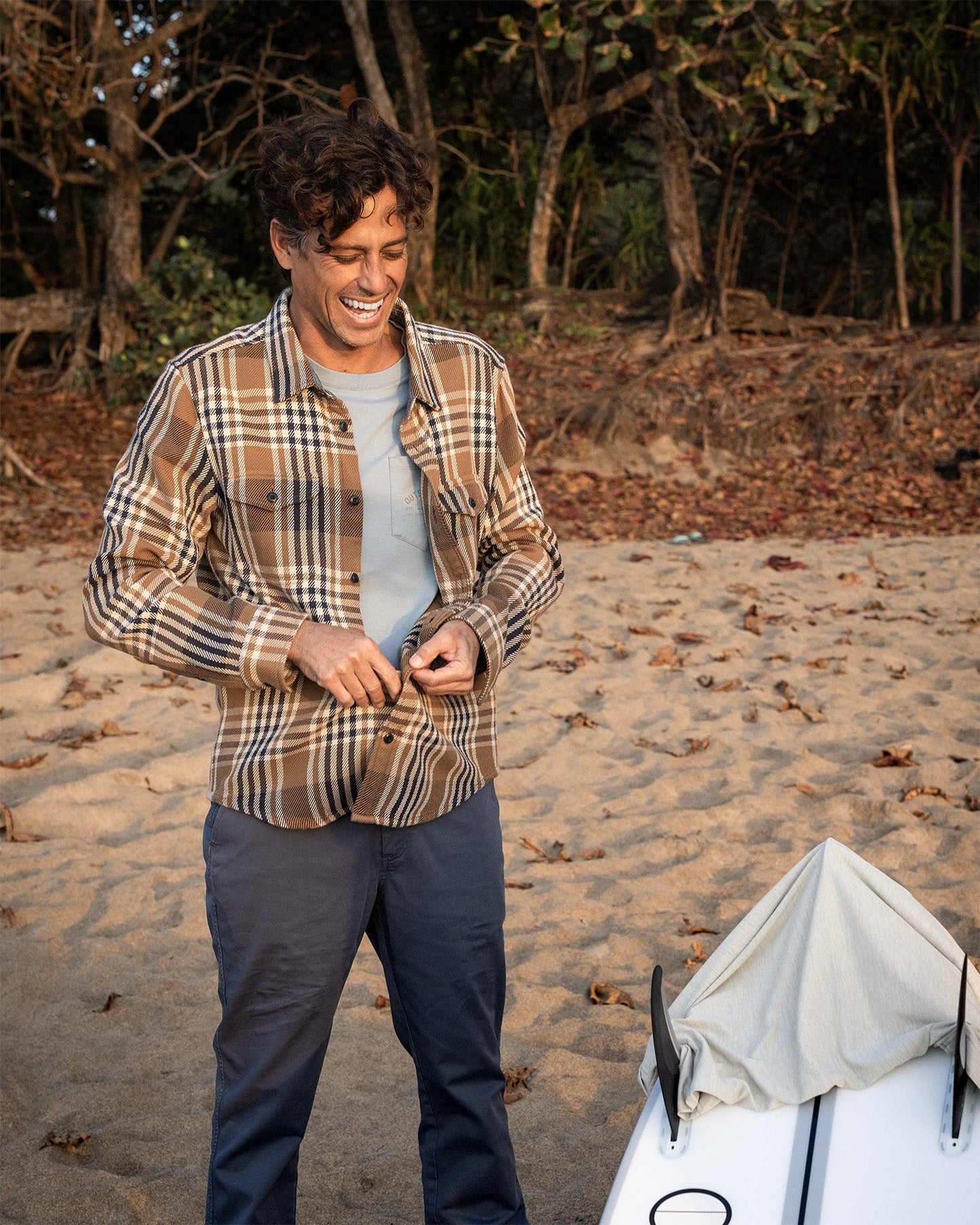 Outerknown Blanket Shirt - Chestnut Apollo Plaid